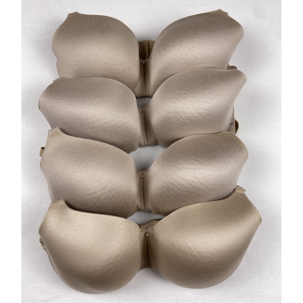 Cacique 40DD Back Smoother Lightly Lined Balconette Bra Tan Nude Lot of 4